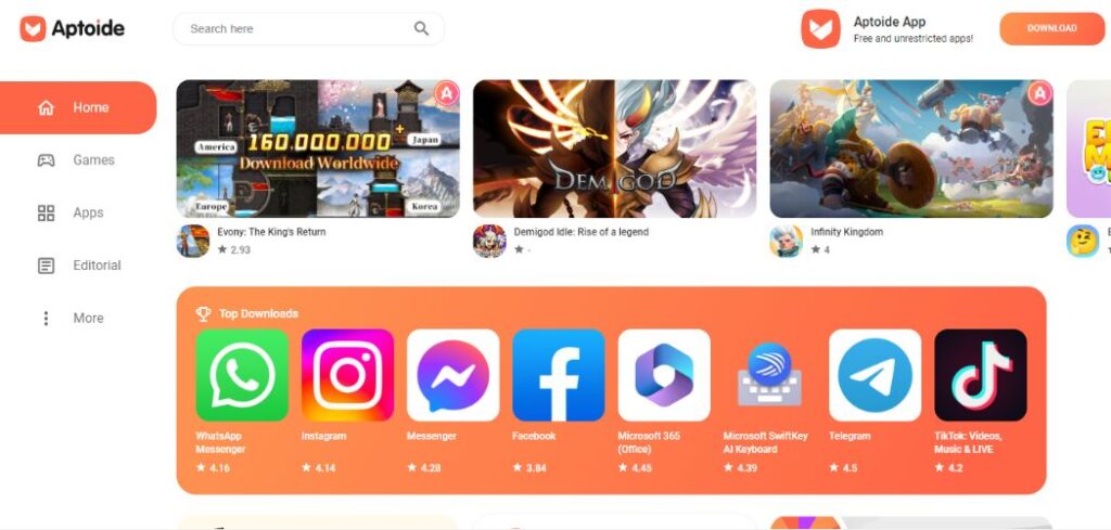 Aptoide-Android APK files Download Site